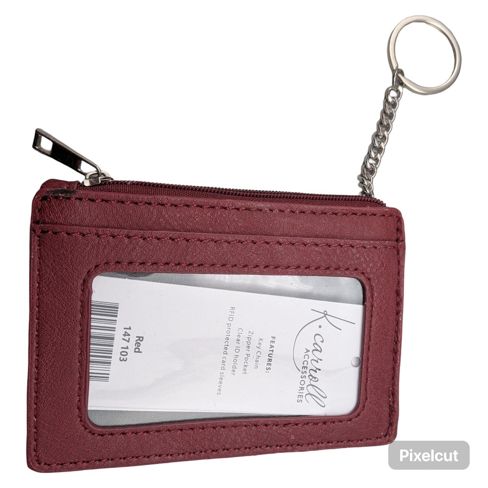 K Carroll Accessories RFID Keychain ID Wallet Card Case Red 147103